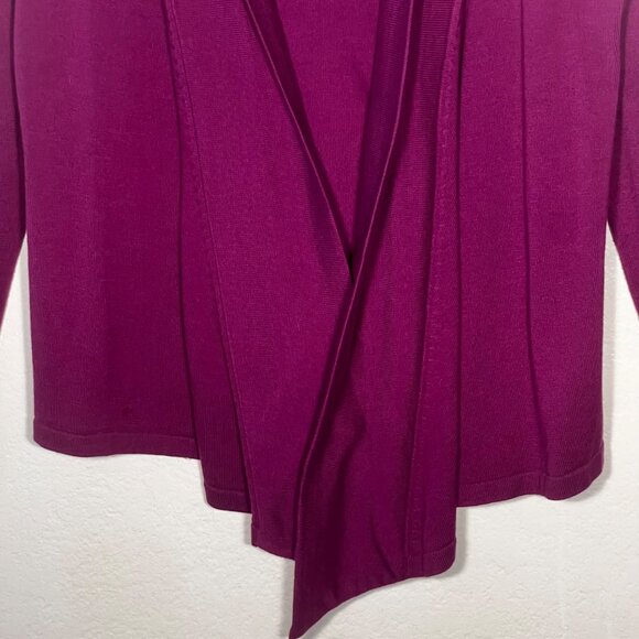 Rafaella Womens M Cardigan Sweater Drape Front Burgundy Career Comfortable Y2K - Picture 4 of 16